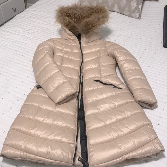 JACKET WITH REAL FUR TRIMMING - PUFFER - Picture 1 of 9